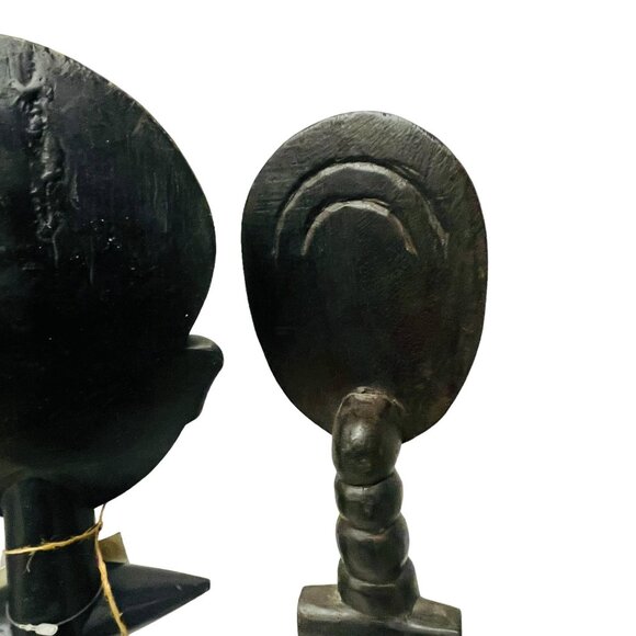 Handcrafted African Wooden Statues From Ghana 18" - Picture 6 of 8